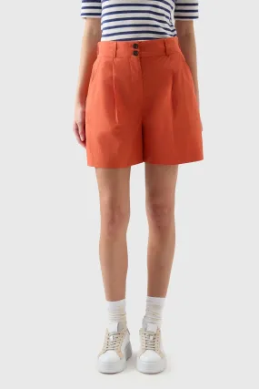 Woolrich Short In Popeline Arancio Donna