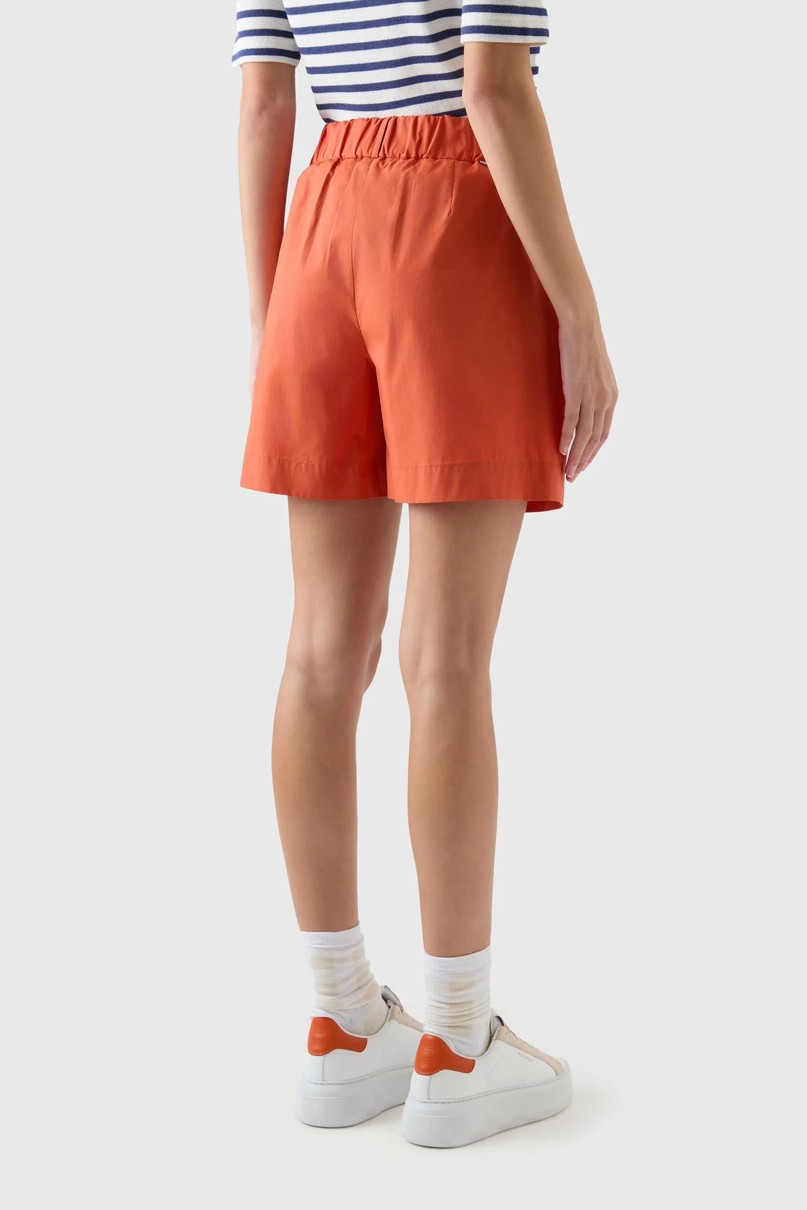 Woolrich Short In Popeline Arancio Donna