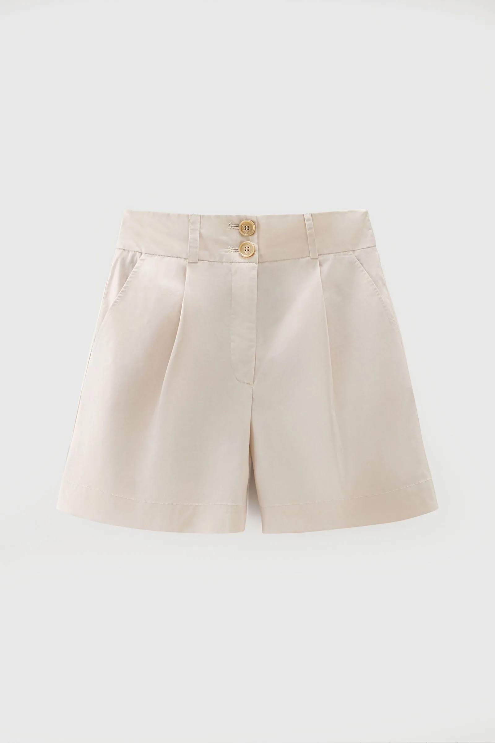 Woolrich Short In Popeline Beige Chiaro Donna