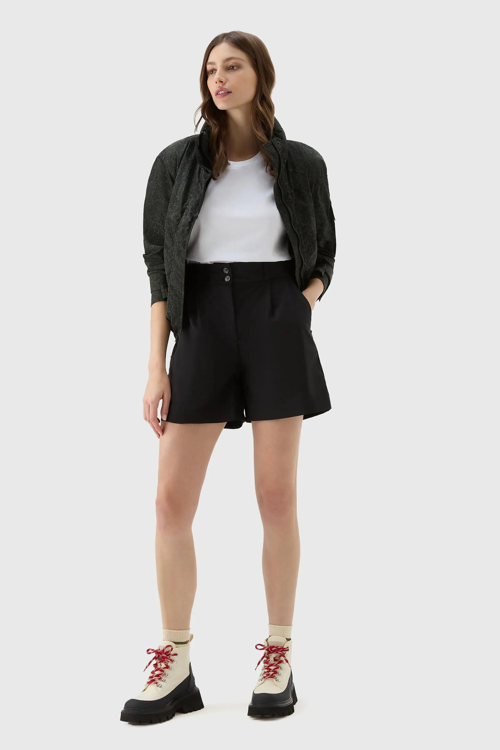 Woolrich Short In Popeline Nero Donna