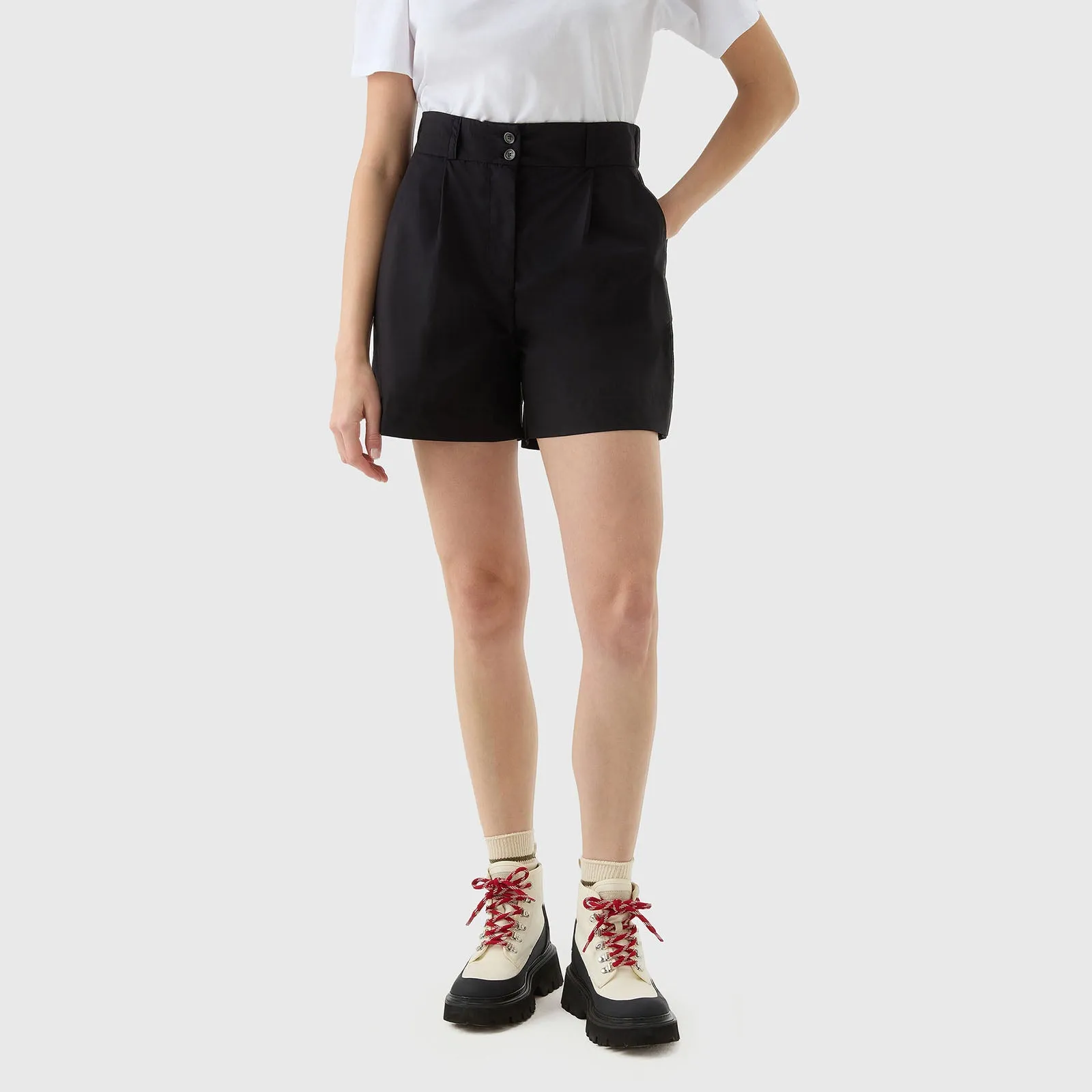 Woolrich Short In Popeline Nero Donna