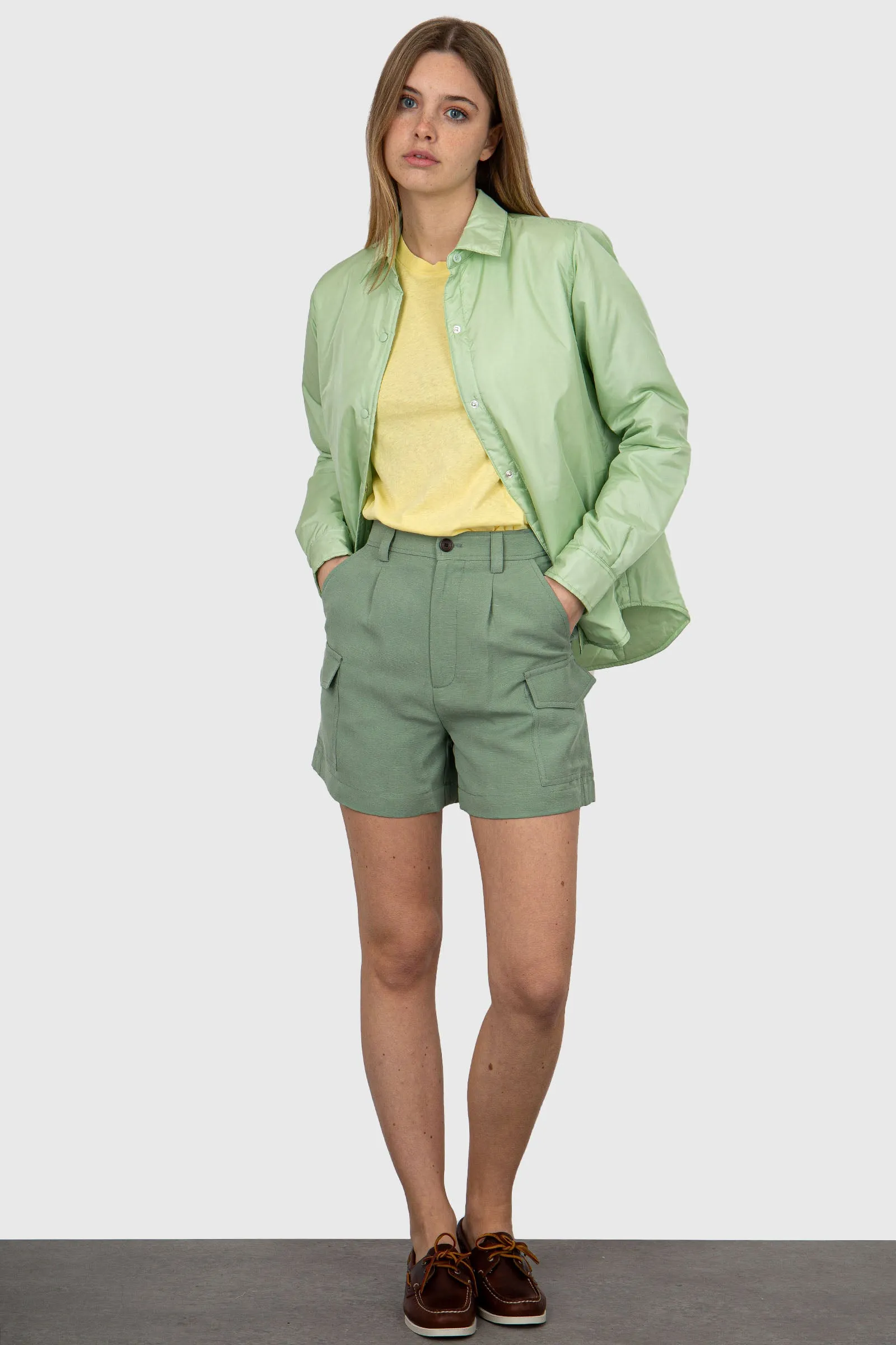 Woolrich Short Lino/Viscosa Verde Menta