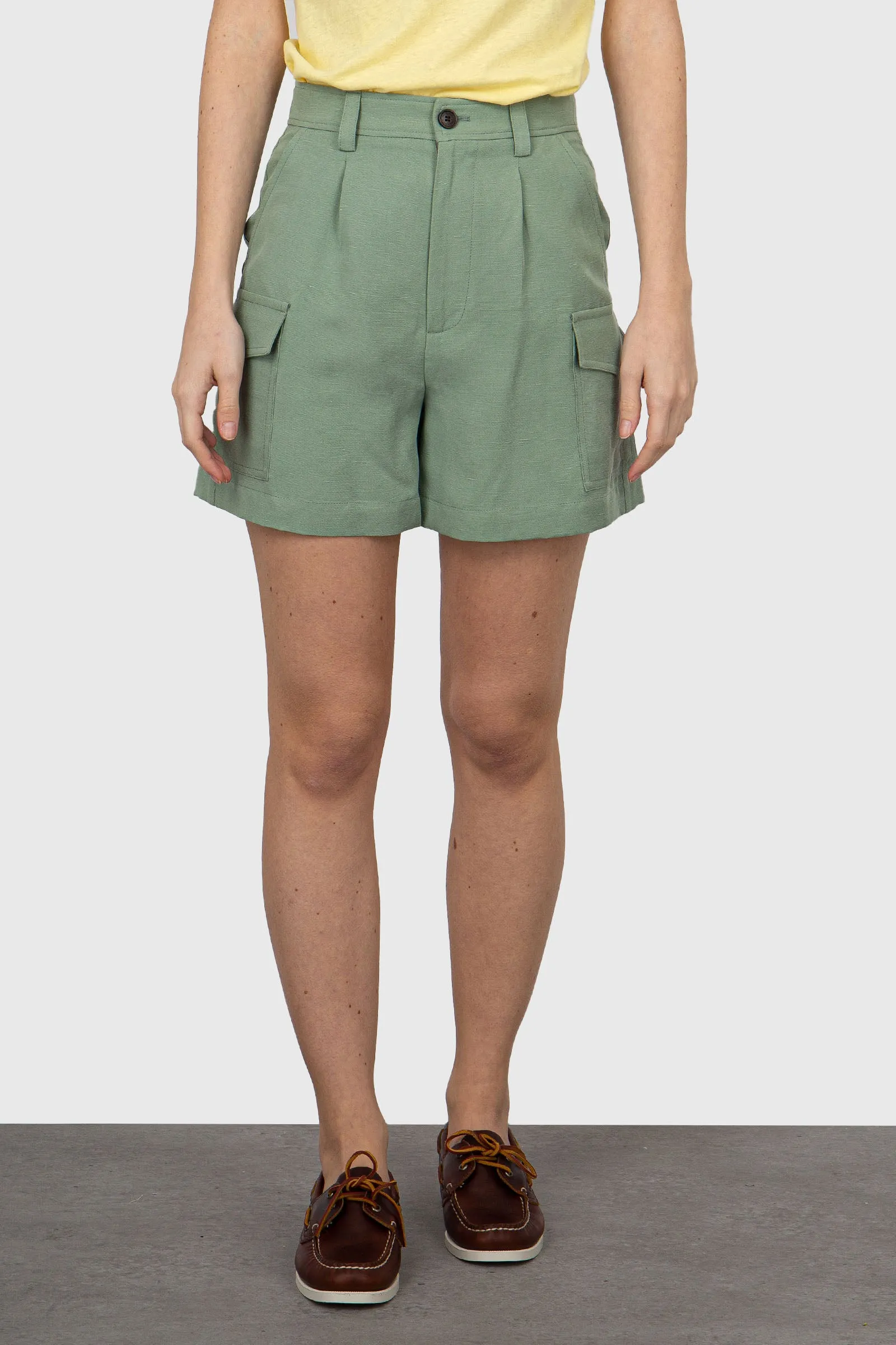 Woolrich Short Lino/Viscosa Verde Menta