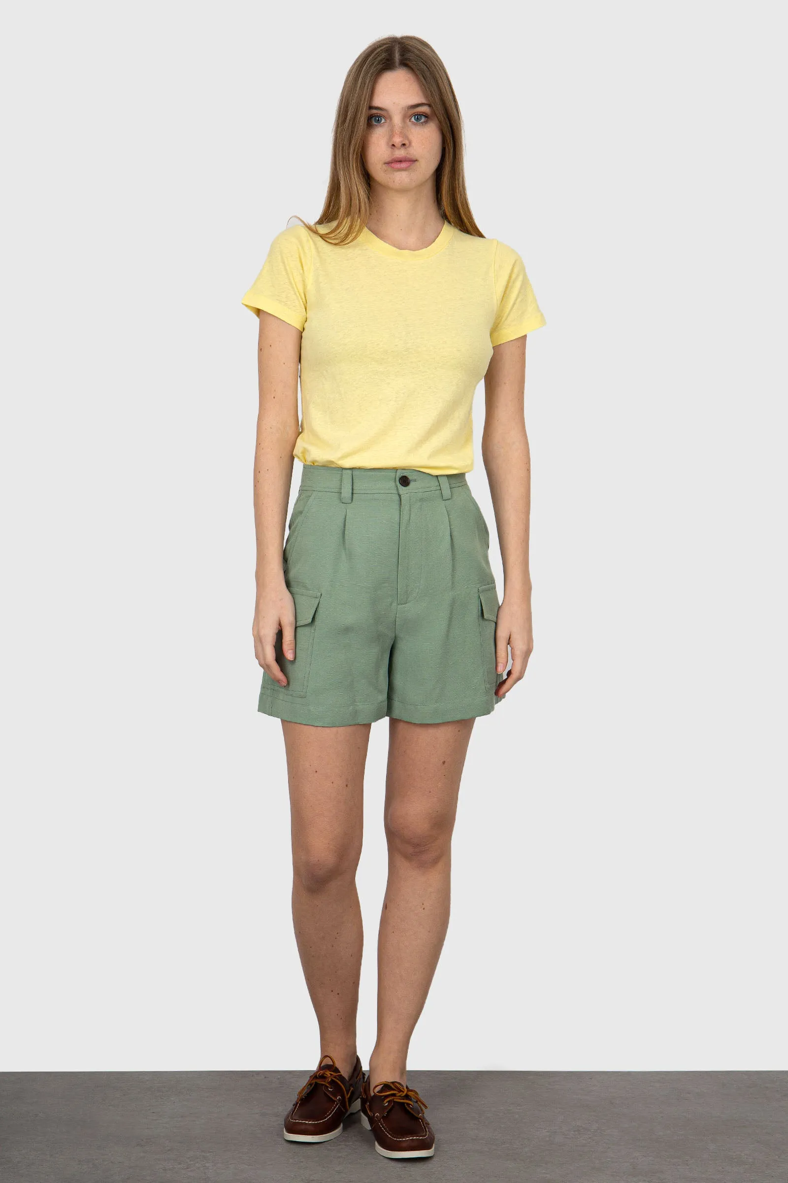 Woolrich Short Lino/Viscosa Verde Menta