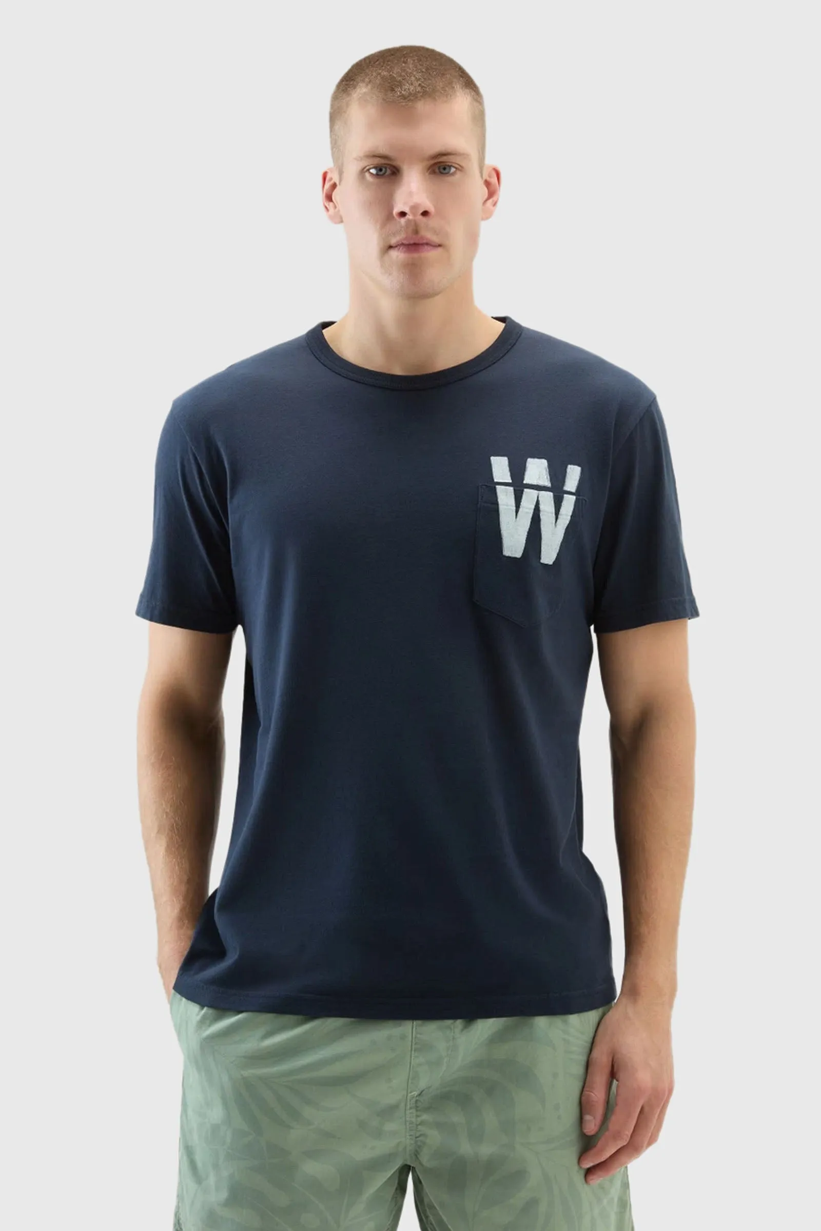 Woolrich T-shirt Flag Blu Uomo