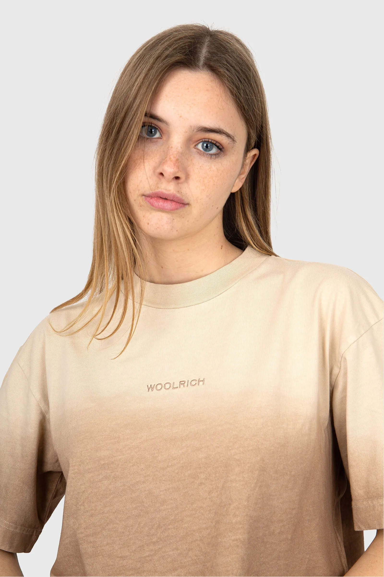 Woolrich T-Shirt Tye Dye Cotone Beige