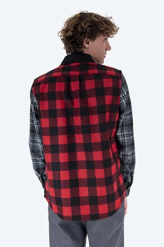 Woolrich wool shirt Alaskan Melton Wool black color