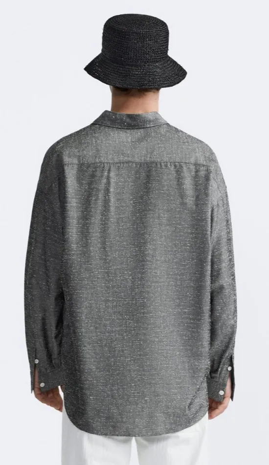 ZARA  |Silk Long Sleeves Plain Shirts