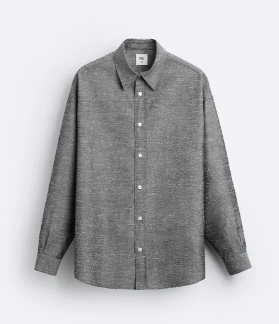 ZARA  |Silk Long Sleeves Plain Shirts